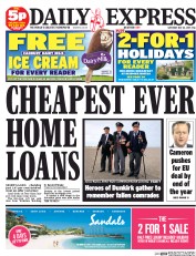 Daily Express Sunday (UK) Newspaper Front Page for 23 May 2015