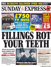 Daily Express Sunday (UK) Newspaper Front Page for 25 October 2015