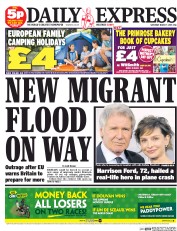 Daily Express Sunday (UK) Newspaper Front Page for 7 March 2015