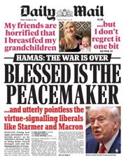Daily Mail front page for 10 October 2025