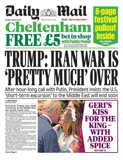 Daily Mail Newspaper Front Page (UK) for 10 March 2026