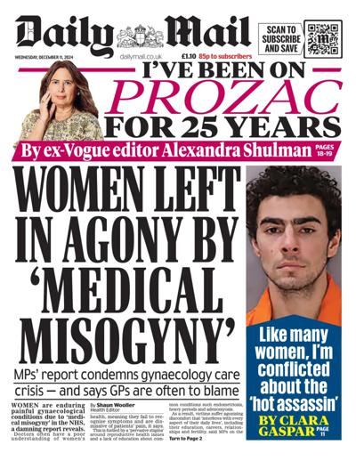 Daily Mail Newspaper Front Page (UK) for 11 December 2024