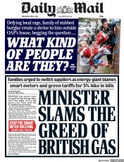 Daily Mail (UK) Newspaper Front Page for 11 April 2018