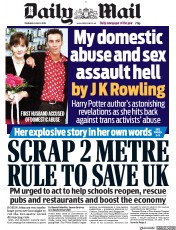 Daily Mail (UK) Newspaper Front Page for 11 June 2020