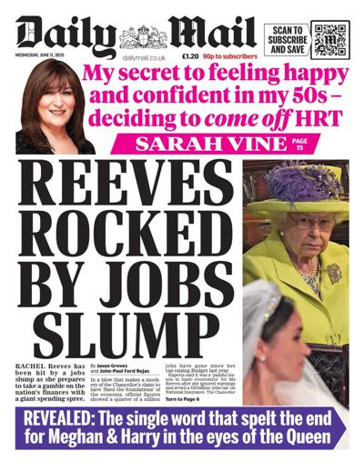 Daily Mail Newspaper Front Page (UK) for 11 June 2025