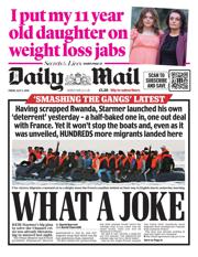 Daily Mail front page for 11 July 2025