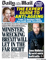 Daily Mail (UK) Newspaper Front Page for 12 January 2019