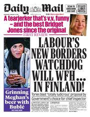 Daily Mail front page for 12 February 2025