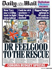 Daily Mail (UK) Newspaper Front Page for 12 March 2020