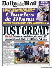 Daily Mail (UK) Newspaper Front Page for 12 May 2018