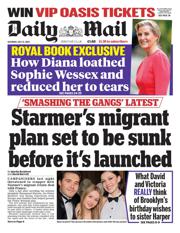 Daily Mail front page for 12 July 2025