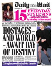 Daily Mail front page for 13 October 2025