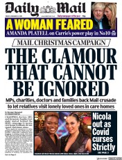 Daily Mail (UK) Newspaper Front Page for 13 November 2020