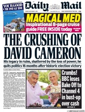 Daily Mail (UK) Newspaper Front Page for 13 September 2016