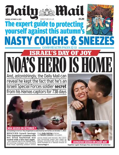 Daily Mail Newspaper Front Page (UK) for 14 October 2025