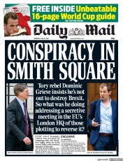 Daily Mail (UK) Newspaper Front Page for 14 June 2018