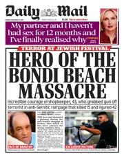 Daily Mail front page for 15 December 2025