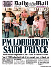 Daily Mail (UK) Newspaper Front Page for 15 April 2021