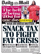 Daily Mail (UK) Newspaper Front Page for 15 July 2021