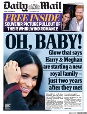 Daily Mail (UK) Newspaper Front Page for 16 October 2018