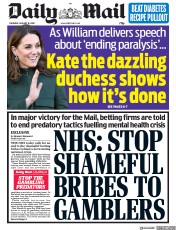 Daily Mail (UK) Newspaper Front Page for 16 January 2020