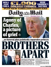 Daily Mail (UK) Newspaper Front Page for 16 April 2021