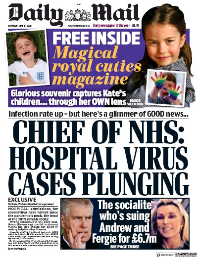 Daily Mail Newspaper Front Page (UK) for 16 May 2020