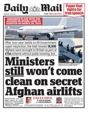 Daily Mail front page for 16 July 2025