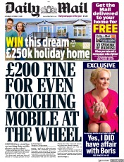 Daily Mail (UK) Newspaper Front Page for 17 October 2020