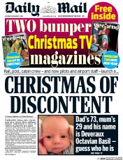 Daily Mail (UK) Newspaper Front Page for 17 December 2016