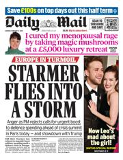 Daily Mail front page for 17 February 2025