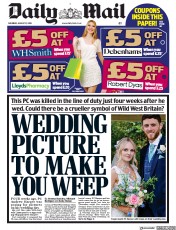 Daily Mail (UK) Newspaper Front Page for 17 August 2019