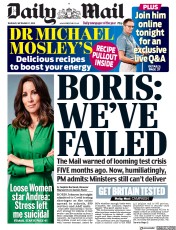 Daily Mail (UK) Newspaper Front Page for 17 September 2020