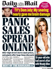 Daily Mail (UK) Newspaper Front Page for 18 December 2018