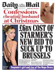 Daily Mail front page for 18 December 2025