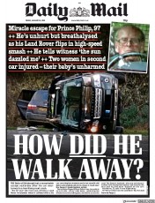 Daily Mail (UK) Newspaper Front Page for 18 January 2019