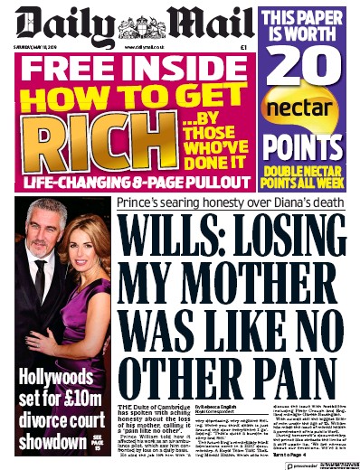 Daily Mail Newspaper Front Page (UK) for 18 May 2019