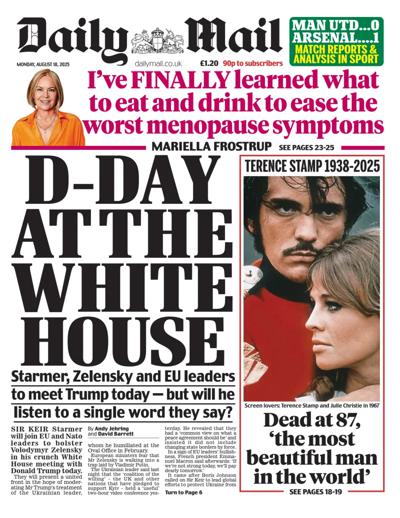 Daily Mail Newspaper Front Page (UK) for 18 August 2025