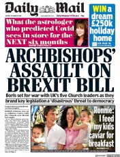 Daily Mail (UK) Newspaper Front Page for 19 October 2020