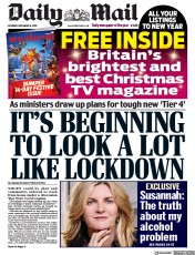 Daily Mail (UK) Newspaper Front Page for 19 December 2020