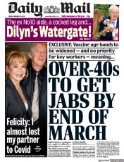 Daily Mail (UK) Newspaper Front Page for 19 February 2021