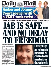 Daily Mail (UK) Newspaper Front Page for 19 March 2021