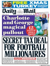 Daily Mail (UK) Newspaper Front Page for 1 October 2016