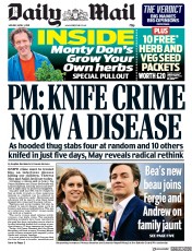 Daily Mail (UK) Newspaper Front Page for 1 April 2019