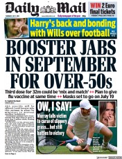 Daily Mail (UK) Newspaper Front Page for 1 July 2021