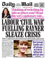 Daily Mail front page for 1 September 2025