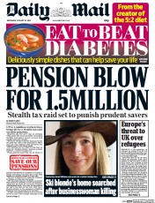 Daily Mail (UK) Newspaper Front Page for 20 January 2016