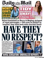 Daily Mail (UK) Newspaper Front Page for 20 February 2021