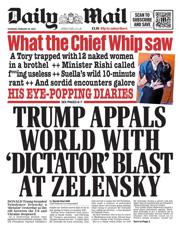 Daily Mail front page for 20 February 2025