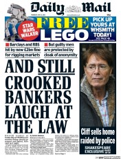 Daily Mail (UK) Newspaper Front Page for 21 May 2015